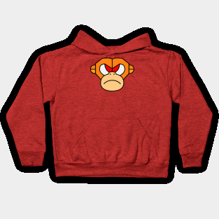 Angry Orange Geometric Monkey Kids Hoodie